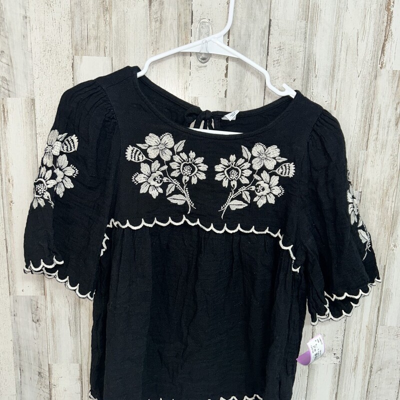 S Black Floral Embroider