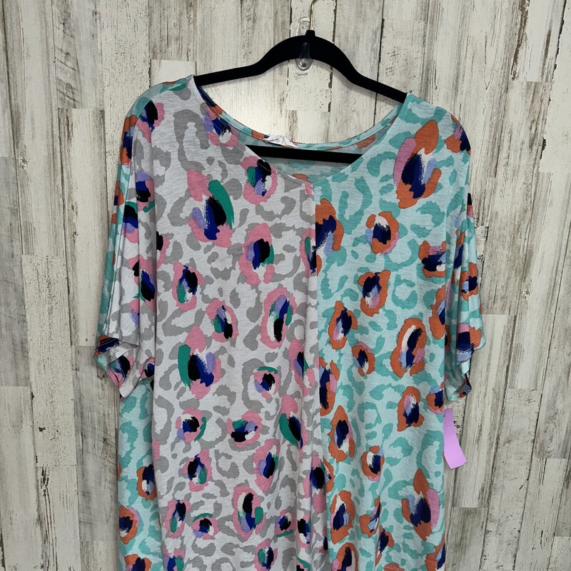 2X Colorblock Leopard Top