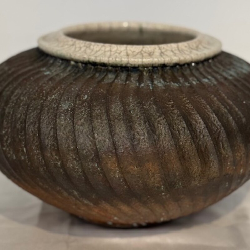 Odell Raku Ribbed Vase