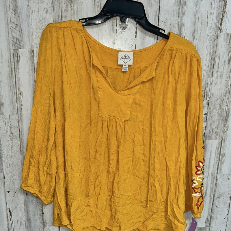 2X Yellow Embroidered Top