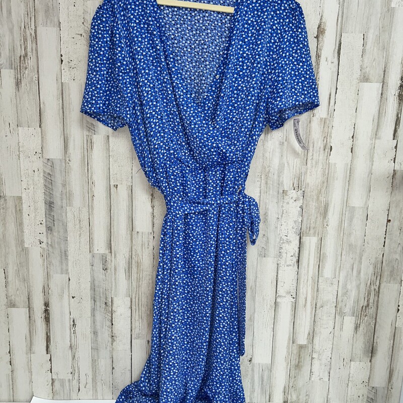 2X Blue Floral Maxi Dress