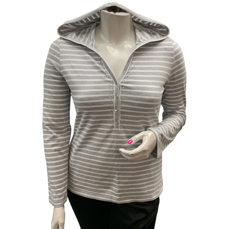 Christine Alexander Top, Grey/whi, Size: XL