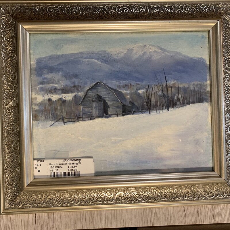 Barn In Winter Painting W