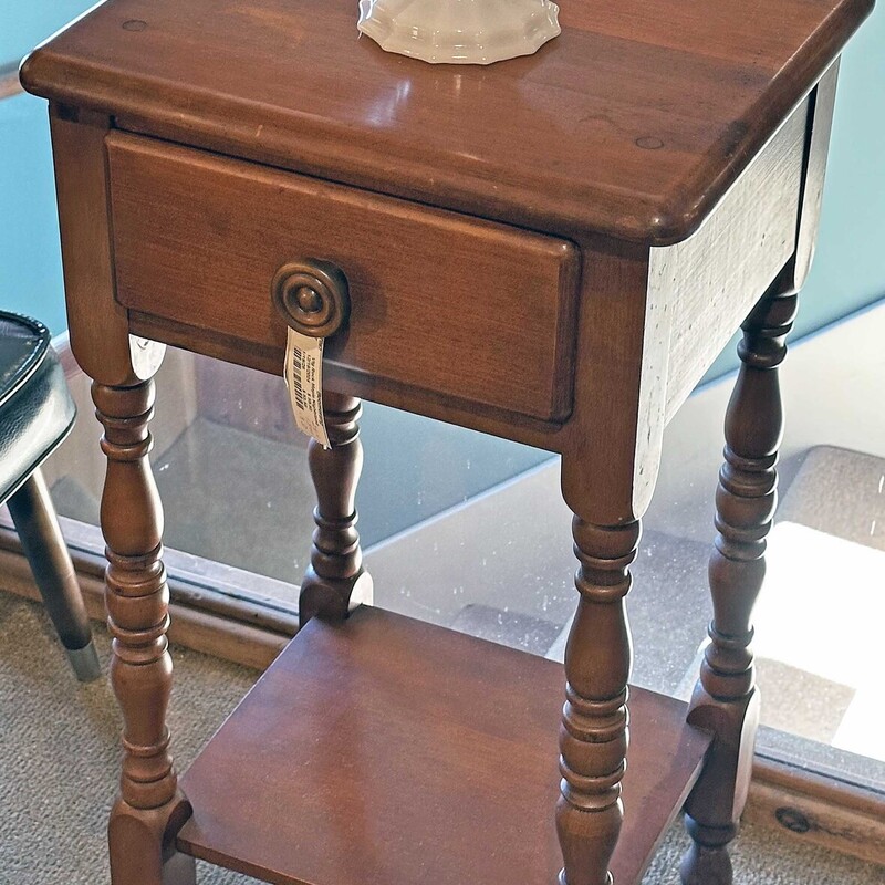 Vtg Rock Maple Nightstand