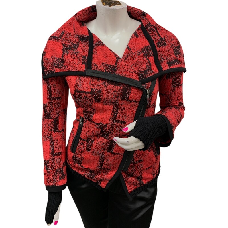 Joseph Ribkoff Jacket, Red/blk, Size: L