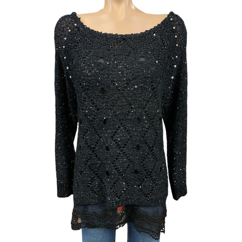 Temptation Italy Top, Blck/slv, Size: XL