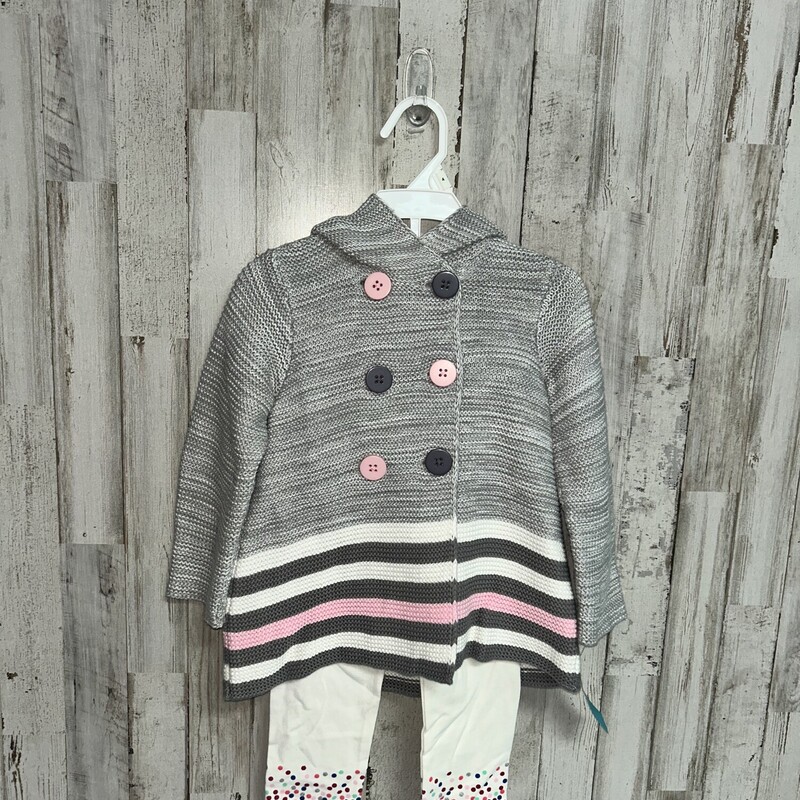 NEW 18M 2pc Grey Knit Set