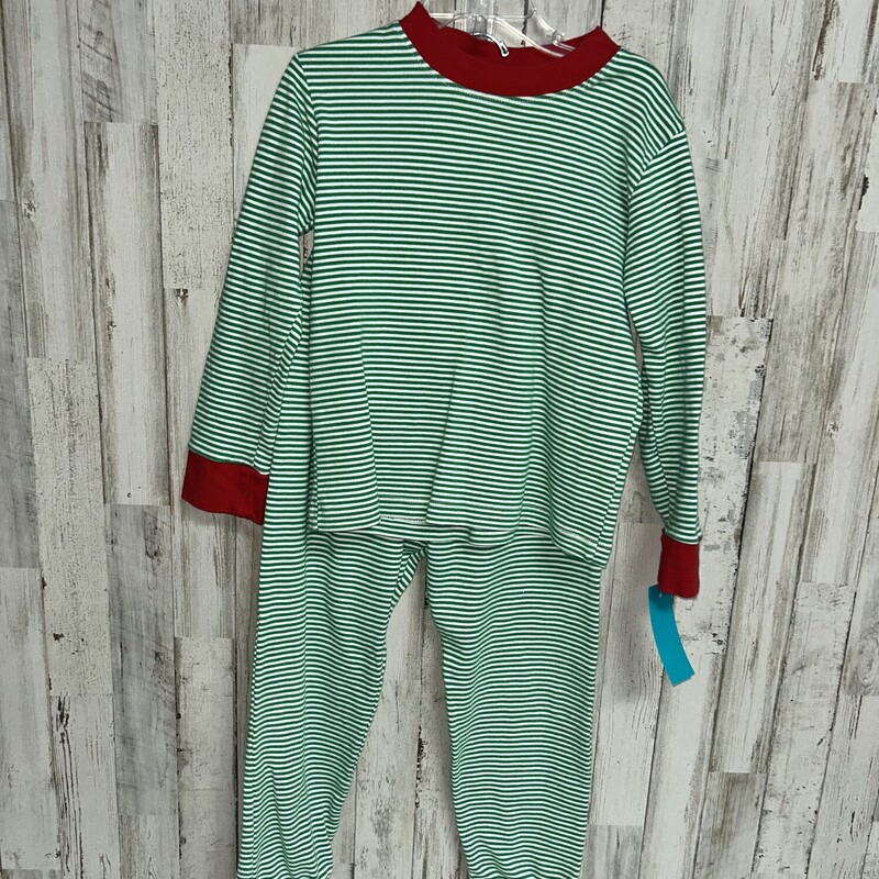 6 2pc Green Striped Pjs