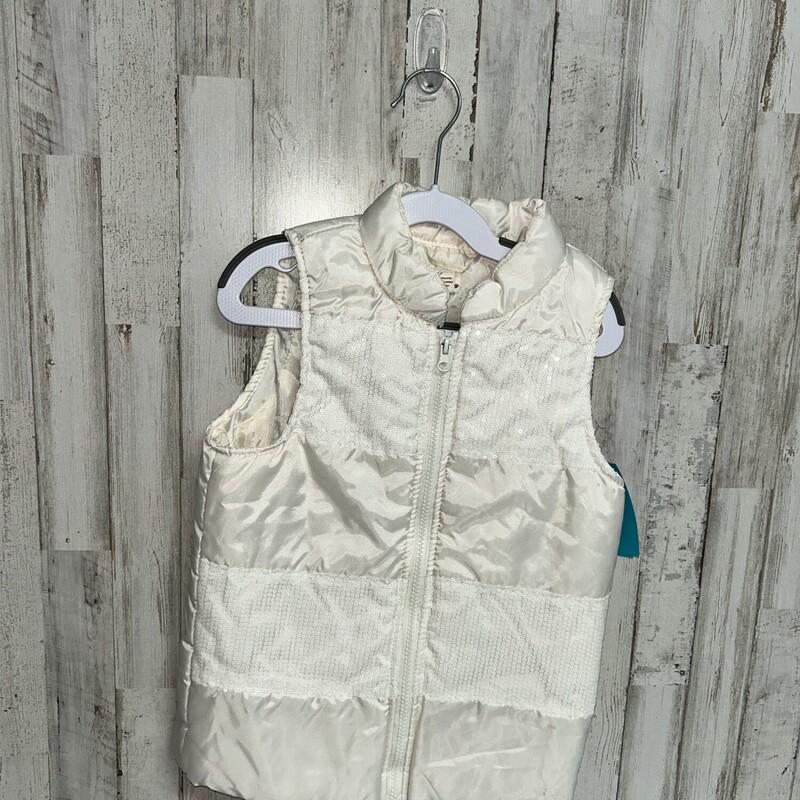 7/8 White Sequin Vest