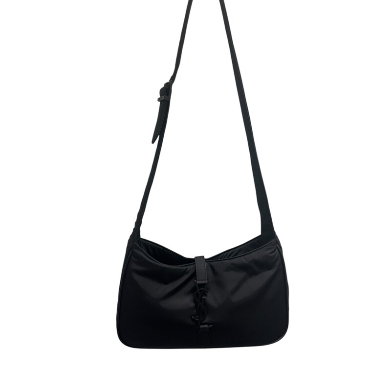 YSL Le 5a7 Nylon Shoulder Bag<br />
<br />
Date Code: YSL733294 1222<br />
<br />
Dimensions: 9.75W x 5.5H x 2.25D<br />
<br />
In very good condition. Light wear to the leather trim.<br />
<br />
Does not come with the original dust bag or box.