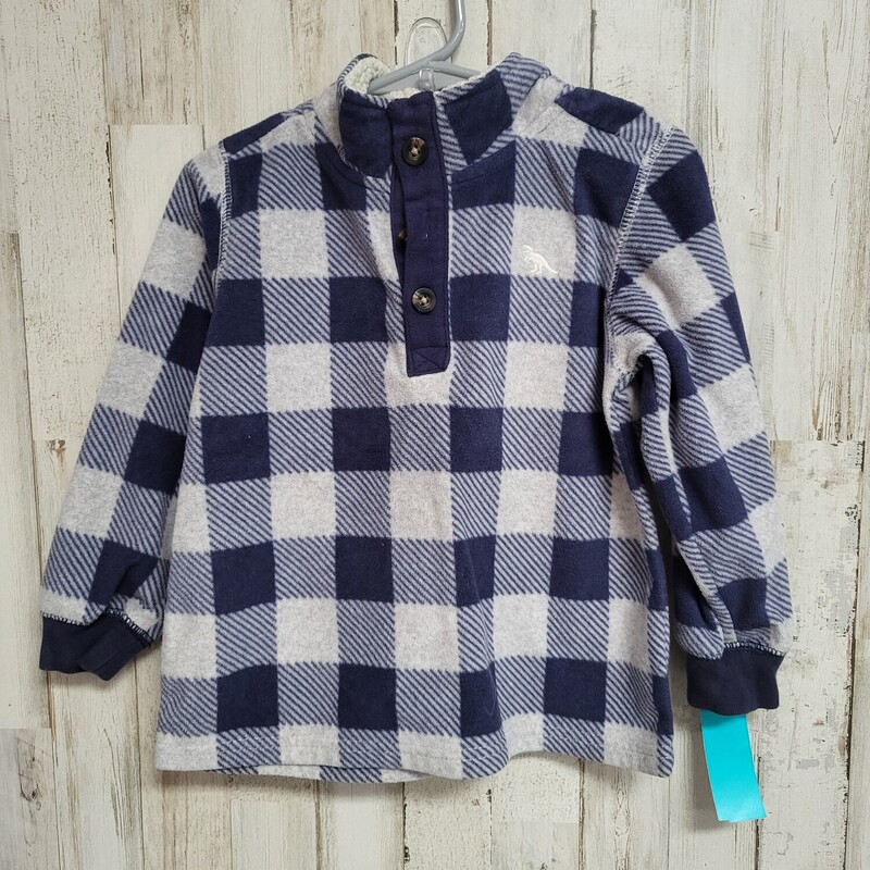 3T Navy Plaid Pullover