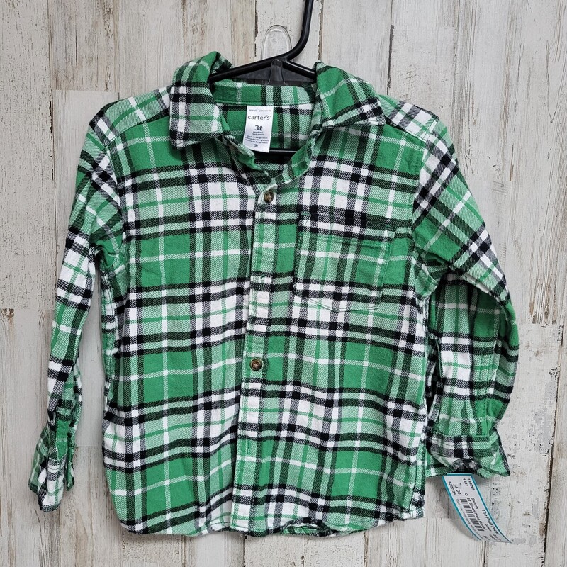 3T Green Plaid Flannel