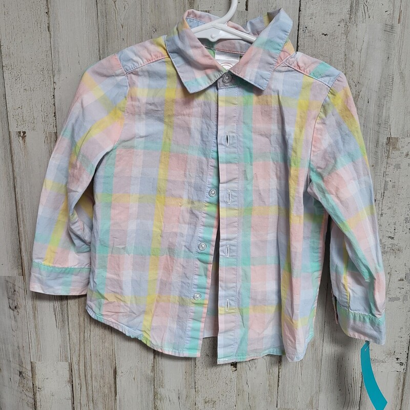 2T Lt Pink Plaid Button U