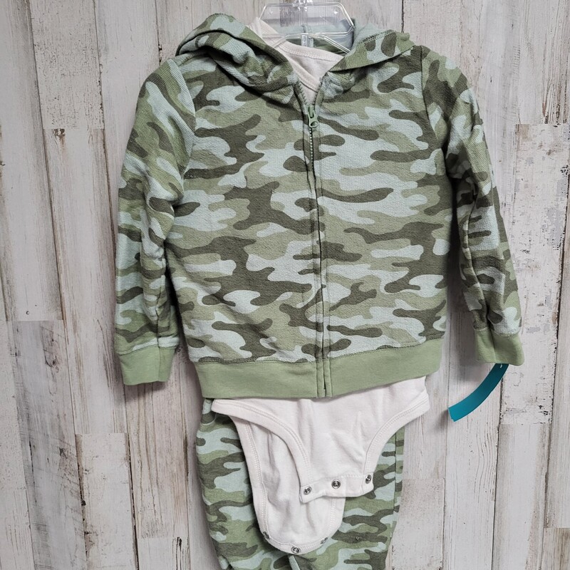 24M 3pc Camo Onesie Set