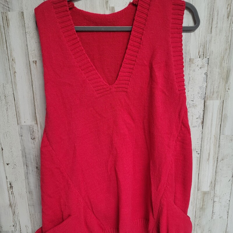 L Oversize Red Sweater Ve