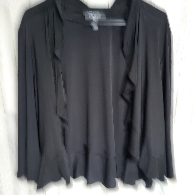 2X Black Ruffled Cardigan