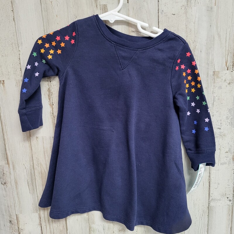 12/18M Navy Star Sleeve T