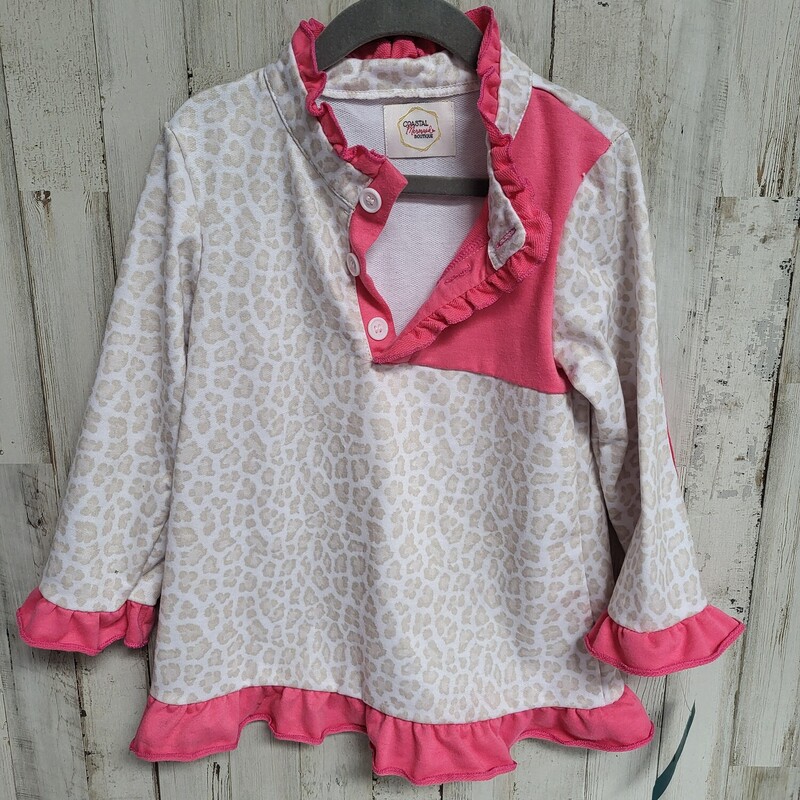 6/7 Leopard Pink Ruffle T