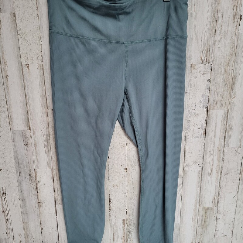 M Teal Ribbed Leggings