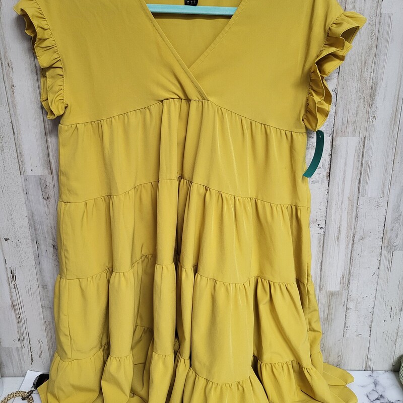 S Yellow Tier Dress, Yellow, Size: Ladies S