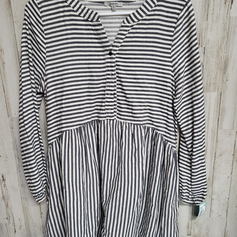 M Black Striped Button Dr