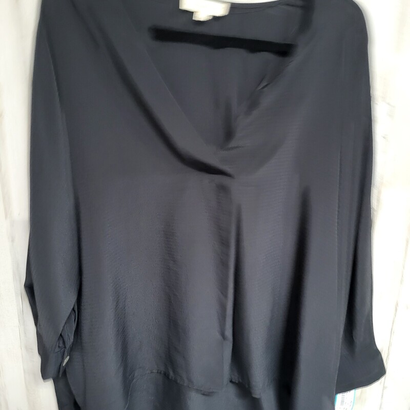 M Black Button Sleeve Top