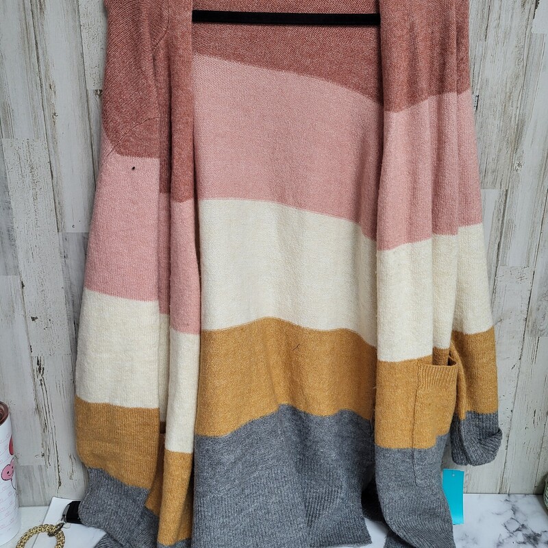 L Pink Colorblock Stripe