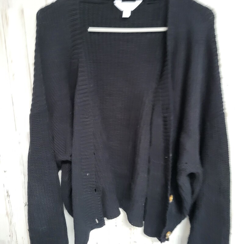 XL Black Button Cardigan