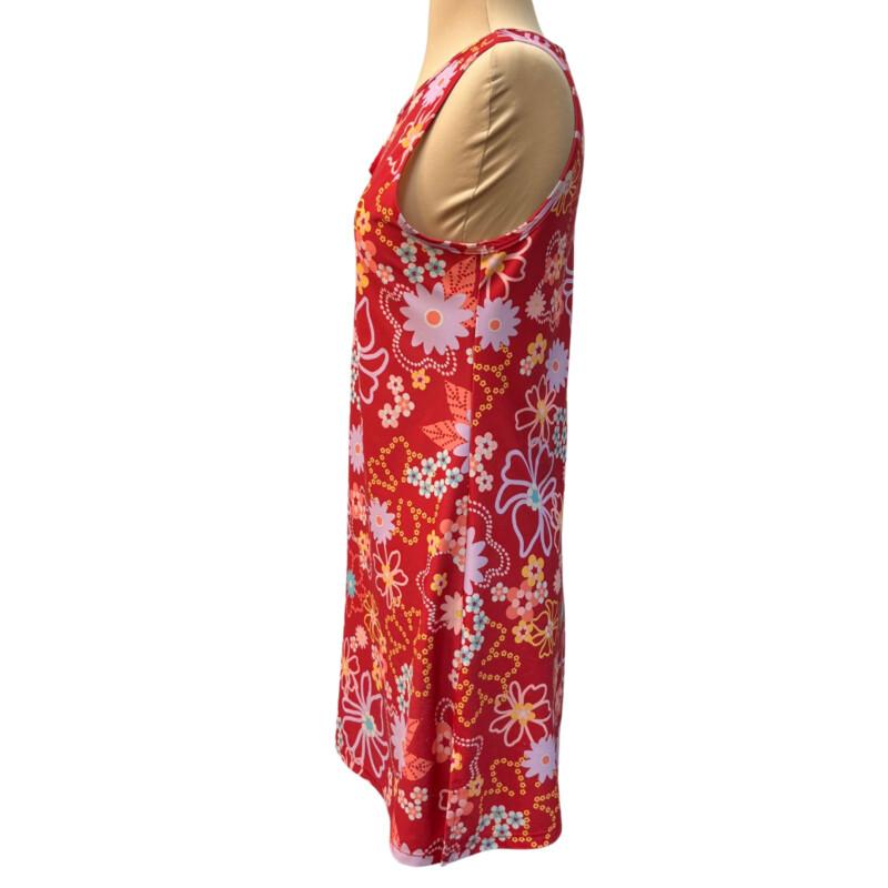 Nuu Muu Active Dress<br />
Fruit Punch 2012 Pattern<br />
Sleeveless with Keyhole Detail<br />
Colors: Red, Mint, Lilac, Peach and Yellow<br />
Size: Medium