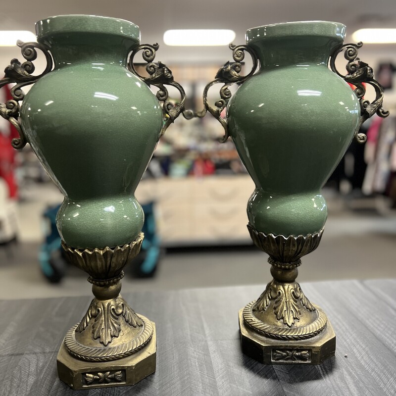 Set Of Green Large Vases