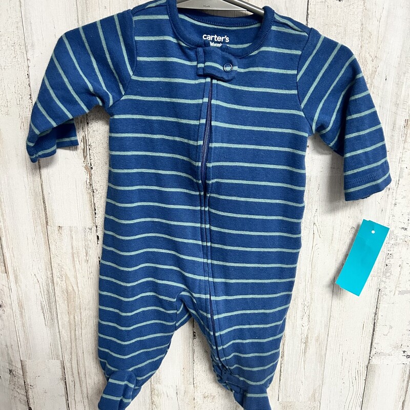 0/3M Blue Stripe Sleeper, Blue, Size: Boy 0-9m