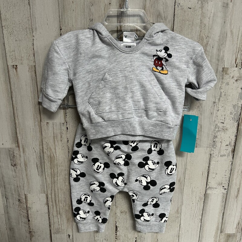 0/3M 2pc Grey Mickey Set