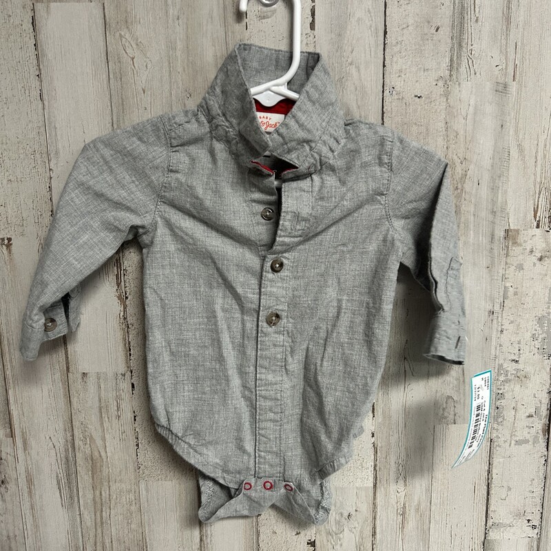 3/6M Grey Button Up