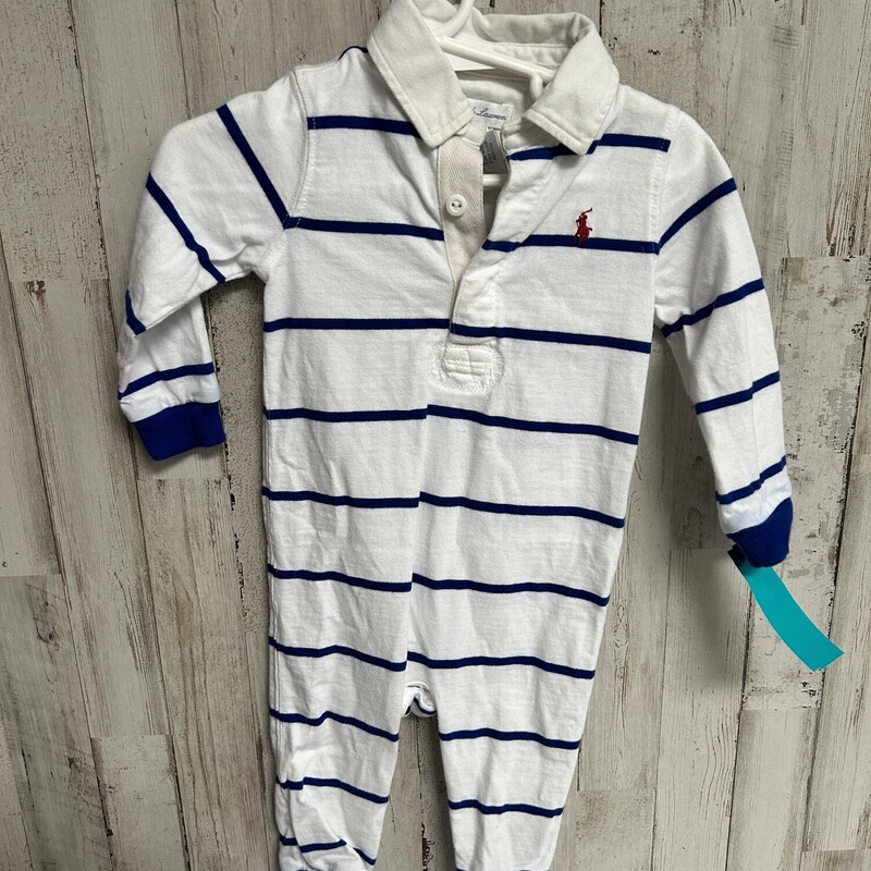 9M White Striped Romper