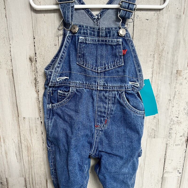 6M Denim Overalls, Blue, Size: Boy 0-9m