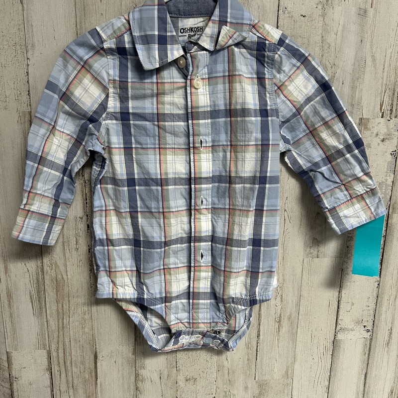 9M Blue Plaid Button Up