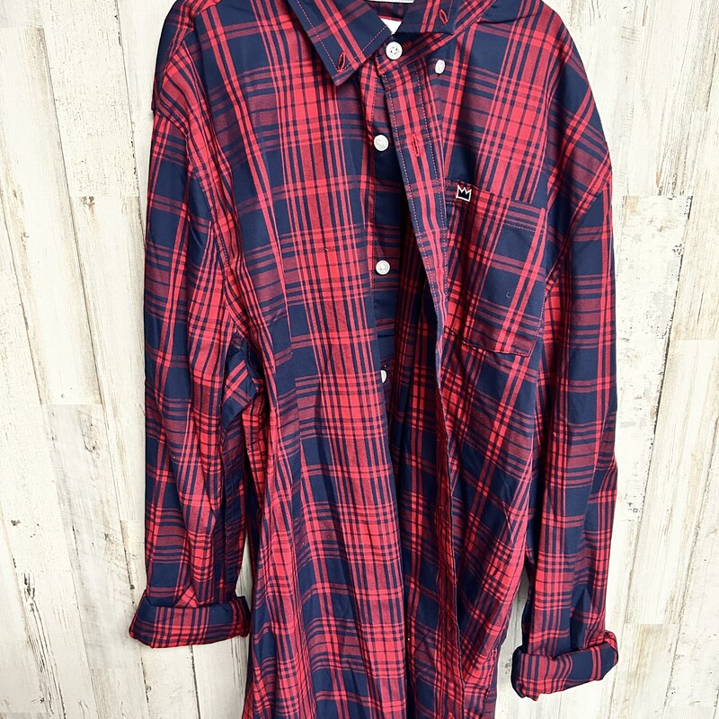 14/16 Navy/Red Plaid Butt, Navy, Size: Boy 10 Up