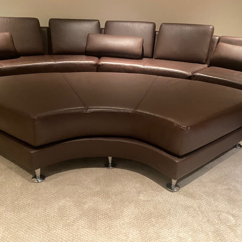 Contemporary Sectional Sofa in Espresso Leather<br />
<br />
2 Seater With Arm : 91Wx36Dx28H<br />
Armless Sofa          : 53Wx36Dx28H<br />
Chaise                       : 53Wx36Dx28H<br />
Ottoman                    : 85Wx36Dx17H