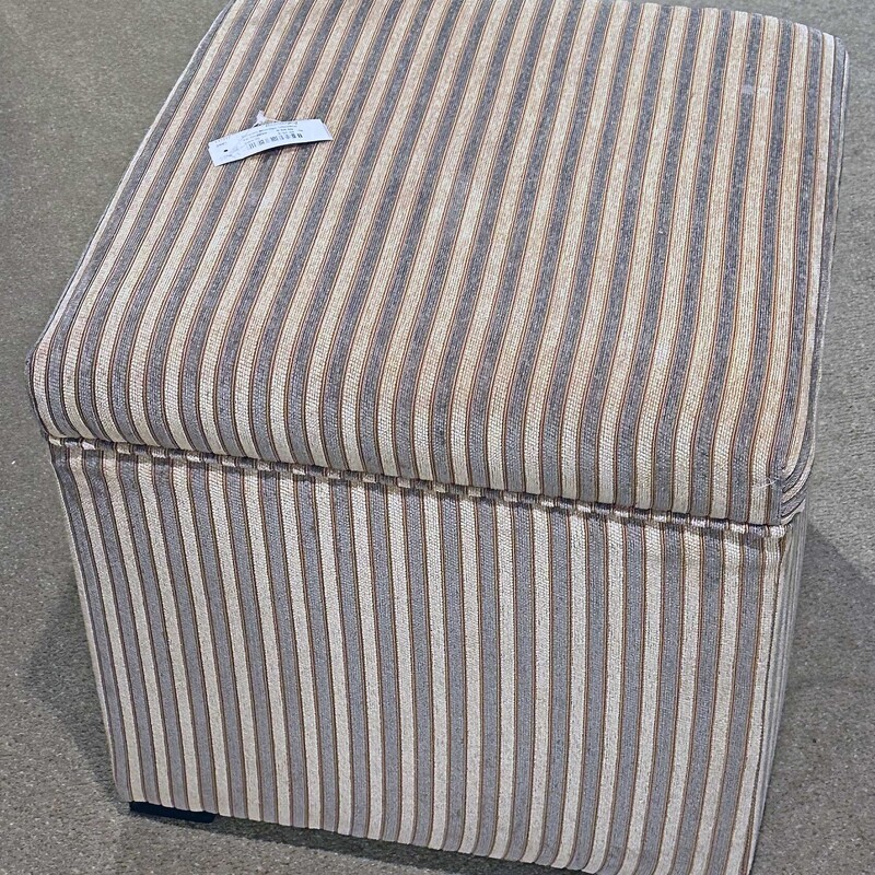 Striped Storage Ottoman