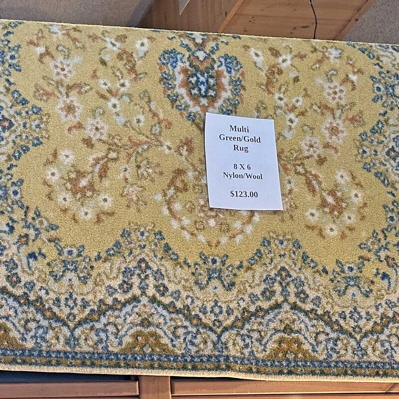 Multi Grn/Gold 8 X 6 Rug