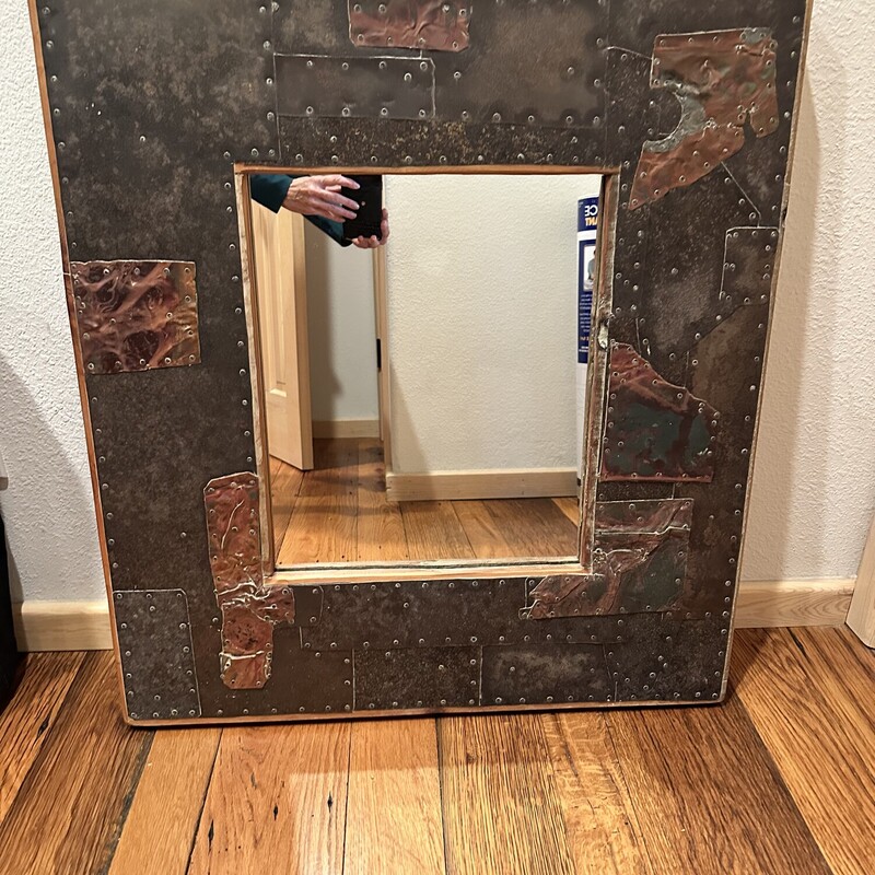 Copper And Wood Mirror