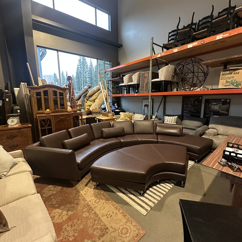 Contemporary Sectional Sofa in Espresso Leather<br />
<br />
2 Seater With Arm : 91Wx36Dx28H<br />
Armless Sofa          : 53Wx36Dx28H<br />
Chaise                       : 53Wx36Dx28H<br />
Ottoman                    : 85Wx36Dx17H