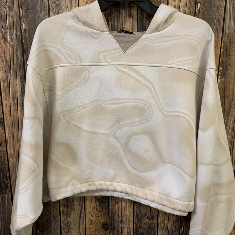 Tan White Crop Hoodie