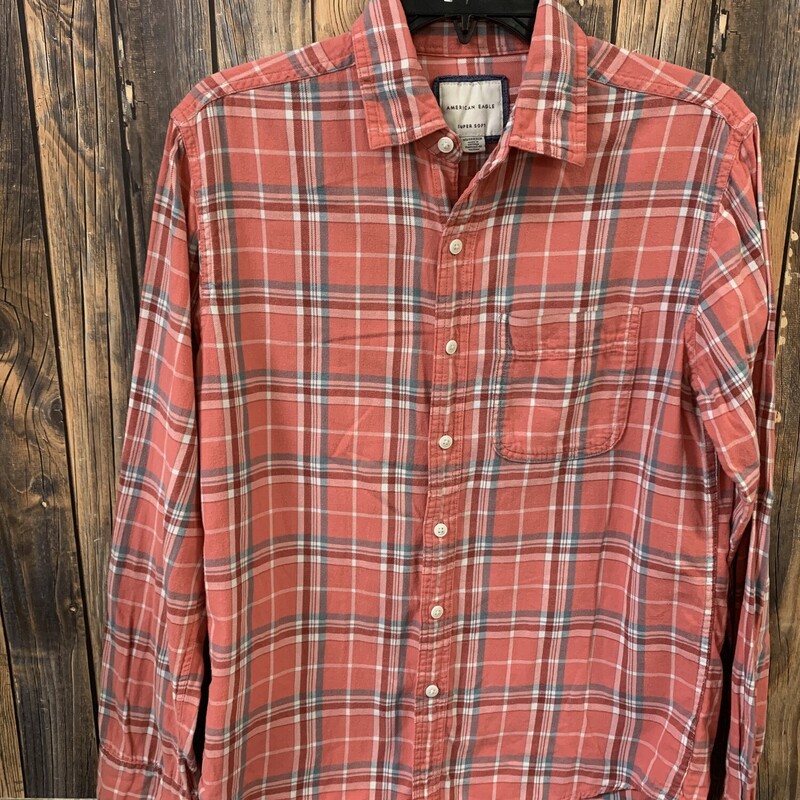 Pink Plaid AE Shirt, Size: XS