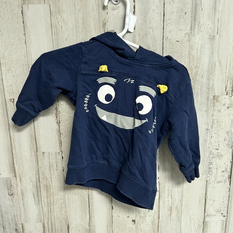 12M Navy Monster Hoodie, Navy, Size: Boy 12-24m