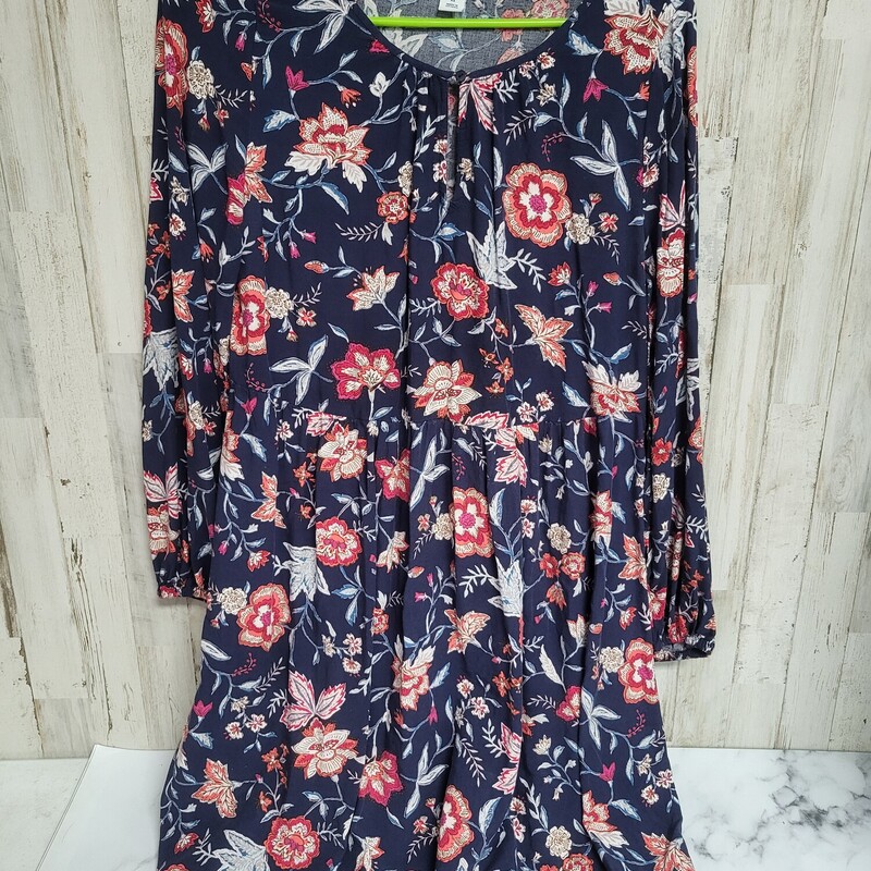 XS Navy Floral Print Dres, Navy, Size: Ladies XS