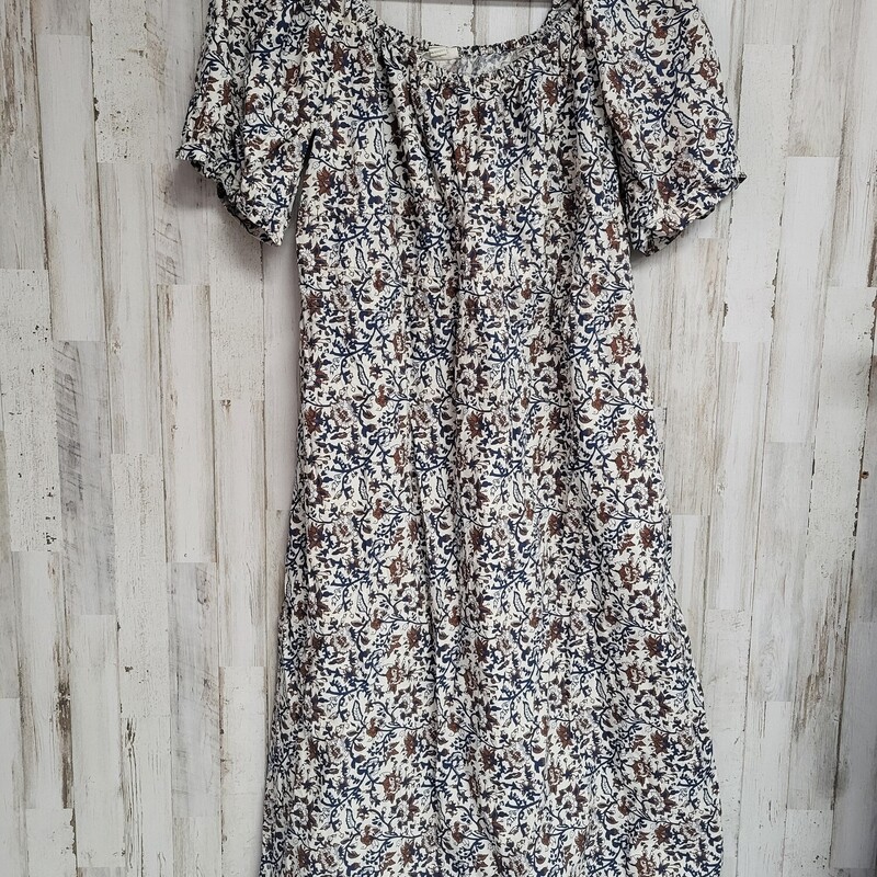 M Beige/Blue Floral Dress