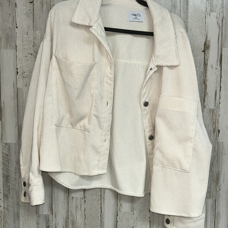 XL White Texture Shacket