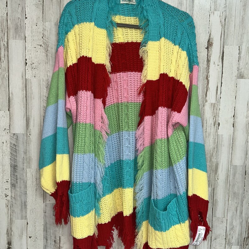 M Frayed Stripe Cardigan