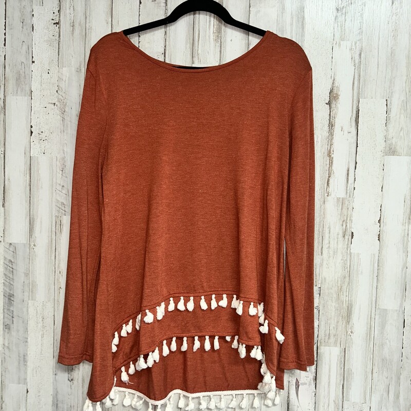 M Orange Tassle Trim Top